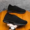 2026 Trendy Black Men's Breathable Flyknit Mesh Running Shoes