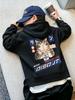 Autumn Winter Cartoon Cat Ramen Back Print Pullover Boys Girls Long Sleeve Hooded Sweatshirt Streetwear Children Warm Top