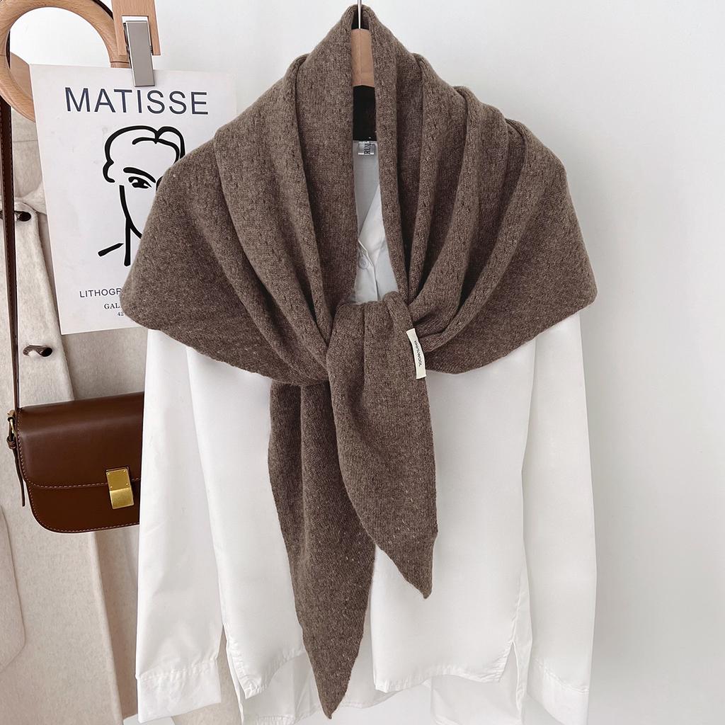 100% Wolle Mode Große Größe Damen Schals Dreieckstuch Winter Cappa Verdickt Warm Halstuch Luxus Wickeltücher Bufanda