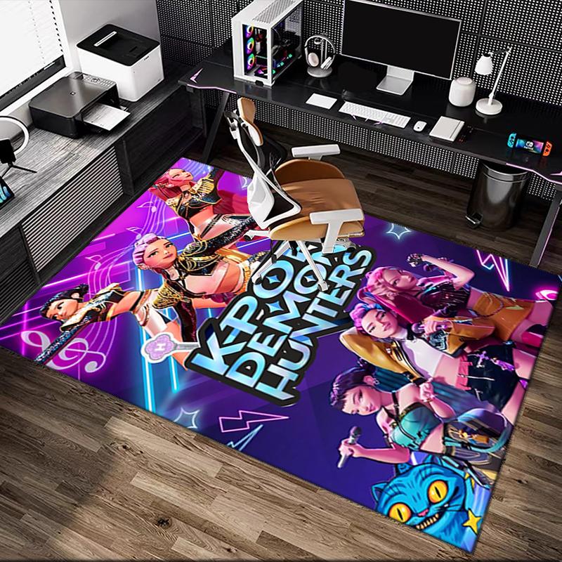 1pc Kpop Demon Hunters Rug, Comfortable Printed Home Area Carpet, Cozy Office Chair Rug