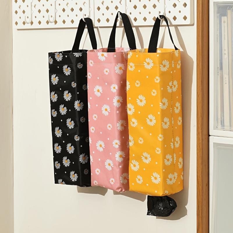 1pc Plastic Bag Storage Box, Foldable Garbage Bag Hanging Storage Bag Garbage Bin Rack Organizer, Household Food Bag Storage Box