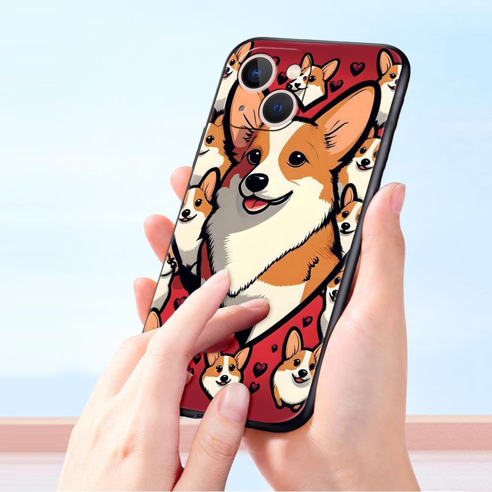 Cute Corgi Dog Phone Case Cover for iPhone 17 16 15 14 13 12 Pro Max 11 Pro Max 17 AIR Plus Shockproof Soft TPU Shell Fundas Bag