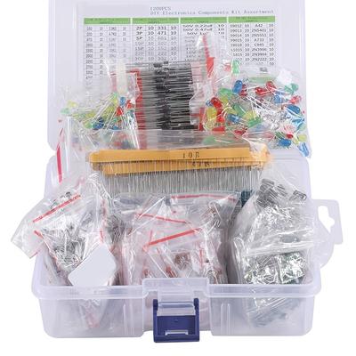 1200 STÜCKE DIY Sortiment Diode Triode Metallfilm Widerstand Aluminium-elektrolytkondensator Keramik Chip Kondensator