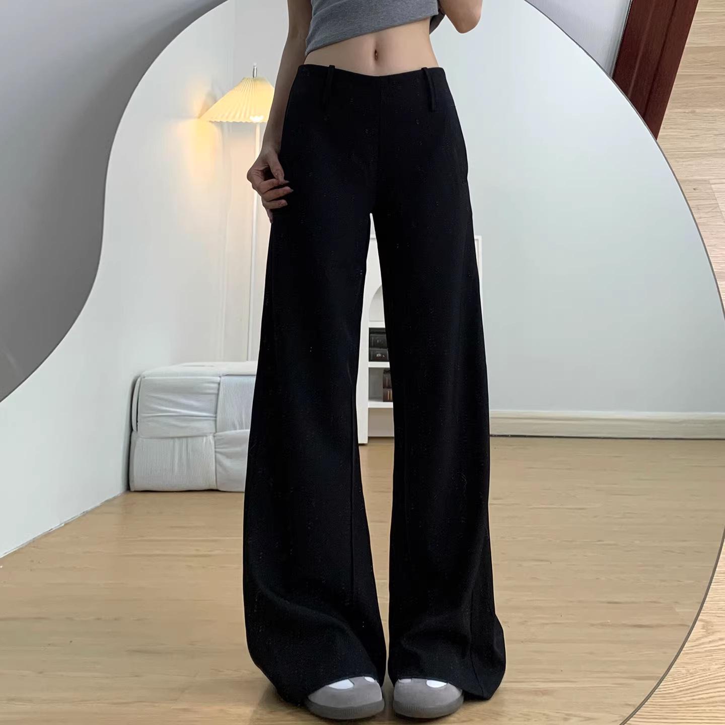 

Women s Petite Black Micro-Flare Suit Pants - Spring V-neck Slimming Bell Bottoms L чорний