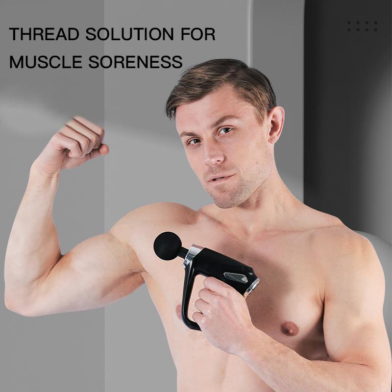 Kh810 Mini Fascial Gun Home Fitness Massager Muscle Relaxation Massage Gun (4 Massage Heads and 6 Gears)