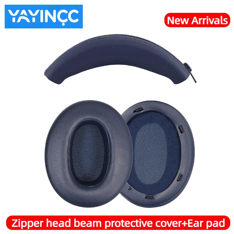 YAYINCC Replacement Soft Foam Cushion Ear Pads / Silicone zipper head beam protective cover for SONY WH-XB910N Gaming Headset