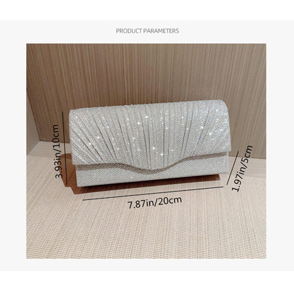 Elegant Sequins Evening Bags Gold Silver Satin Clutches Clutch Bag Banquet Fashion Chain Bags Gold Silver Clutch Bag