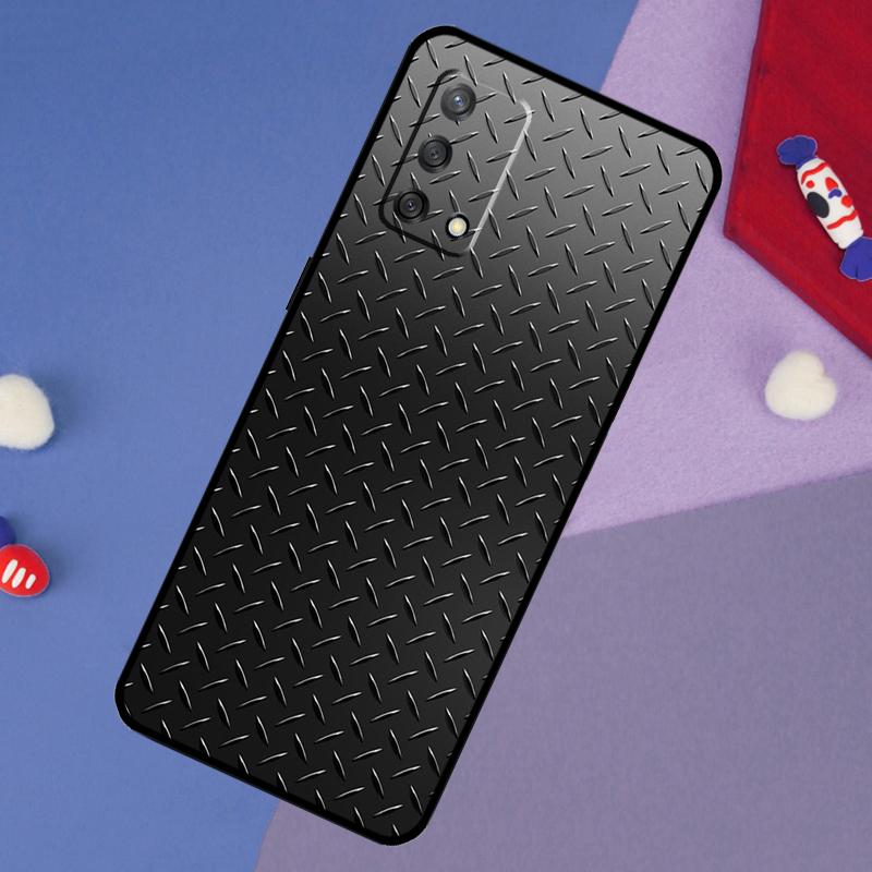 Steel Iron Metal Pattern Case For OPPO A74 A94 A54 A17 A57 A77 A18 A58 A78 A98 A15 A52 A72 A5 A9 A53S A16 A76 A96