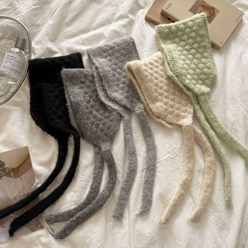 Windproof Knitted Earmuffs Solid Color Earlap Warmer Personality Ear Protection Strap Daily