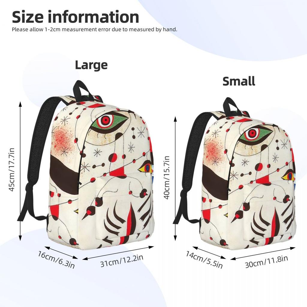 Joan Miro Backpack Hot Sale Daypack Large Capacity Boys Girls BookBag School Bag Shoulder Bags for Men Women