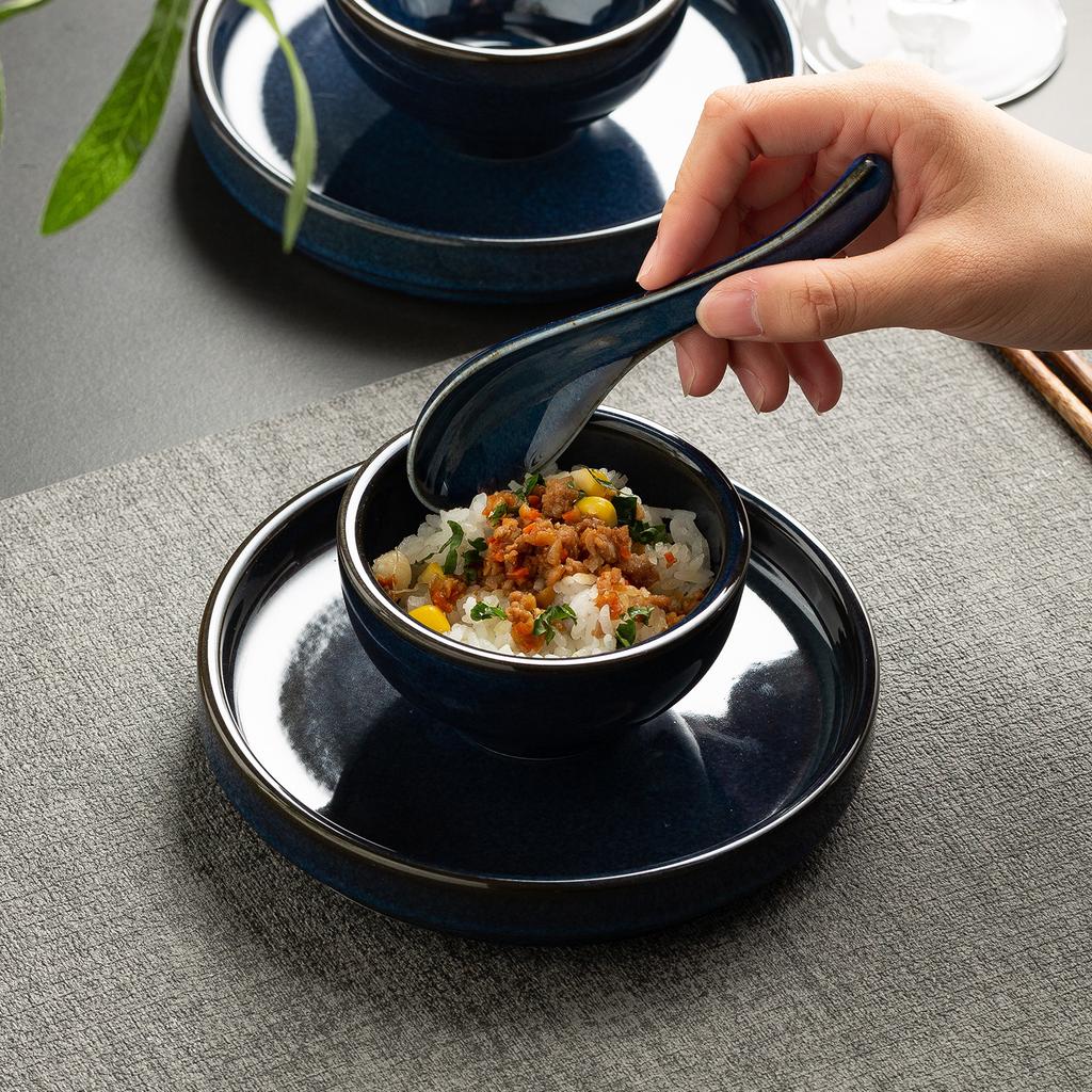 Hot Pot Restaurant, Tableware, High-End Hotel Table, Three-Piece Rice Bowl Dipping Bowl, Hotel Banquet Bone Spitting Plate