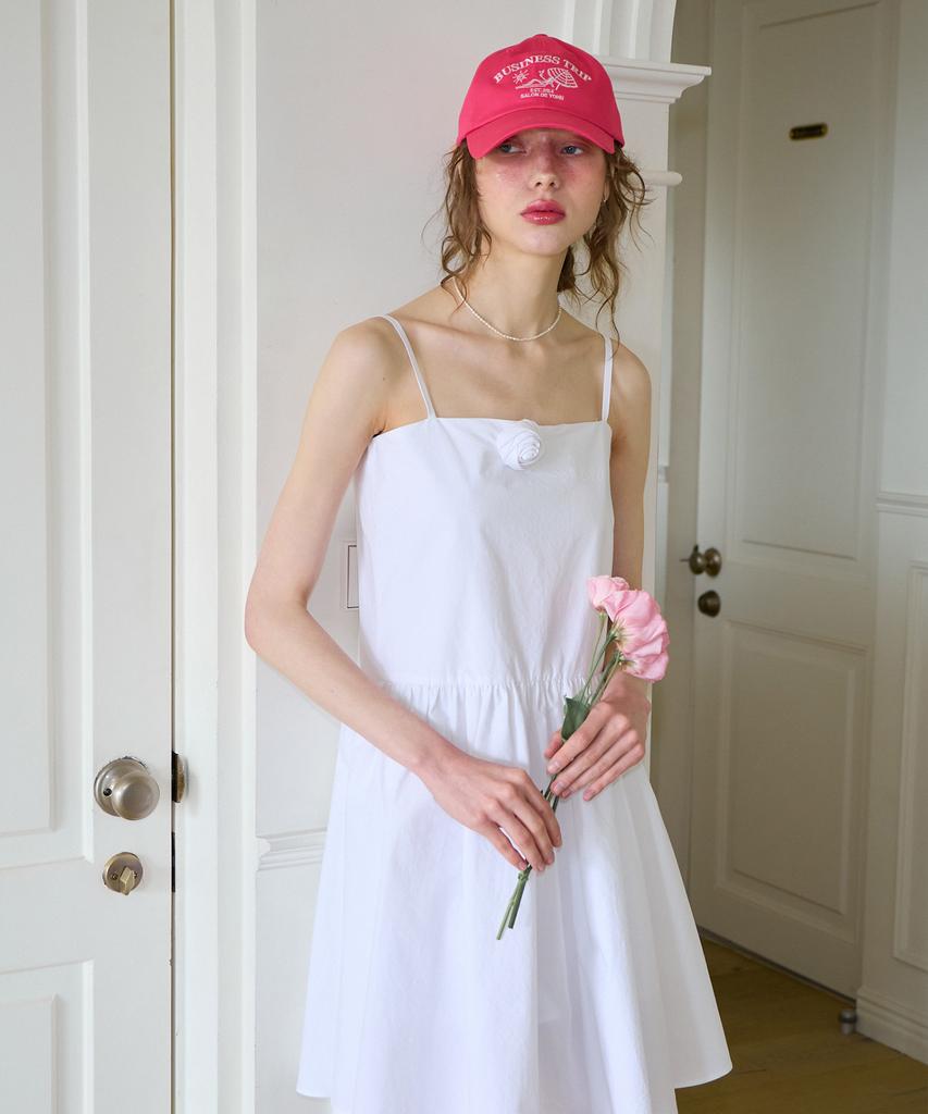 Salon De Yon Corsage Mini Slip Dress_ White