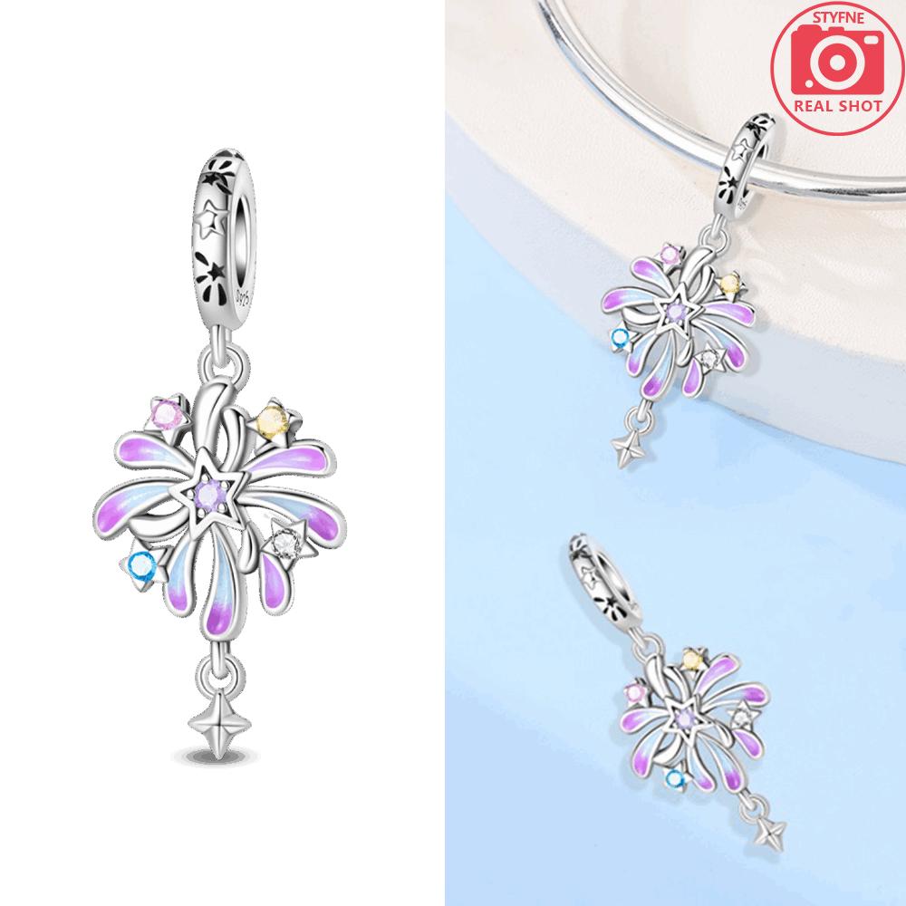 

Authentic copper Pink Balloons Blue Feathers Pendant Starry Sky Bead Compatible With Bracelets Women Jewellery Diy Anniversary Fine Gift (as the picture-63144-)-