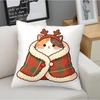 Kawaii Cat Print Throw Pillow With Pillow Inserts Cute Kitty Wrapped In Blanket Cushions Fashion Sofa Bed Decor Gift Christmas
