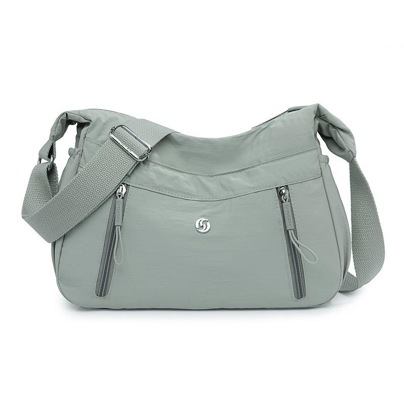 

Текстурированная наплечная сумка простая и легкая нейлоновая сумка-мессенджер большой вместимости модная однотонная повседневная сумка для поездок на работу женская озеро зеленый