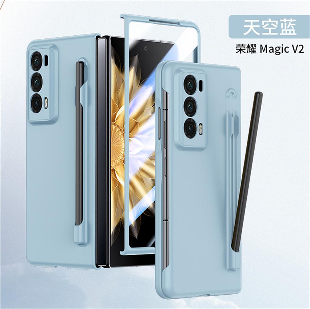 Handyhülle Für Honor Magic V2 Einfarbige PC-Hartschale Schutz Stoßfest Schutzfolie Mit S Pen Rückseite