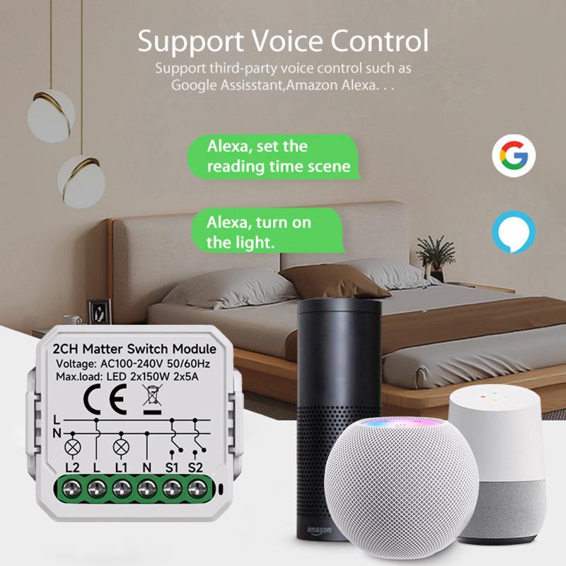 

Модуль переключателя Matter Breaker WiFi для HomeKit, Прямое голосовое управление Siri, Интеграция в скрытую распределительную коробку One-Way
