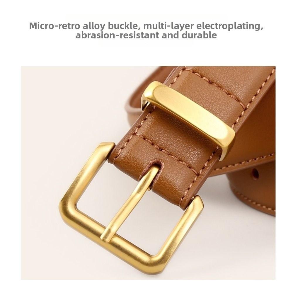 Fashion Women Belt Solid Color Waistband Belt Casual Leather Belt  All-Match