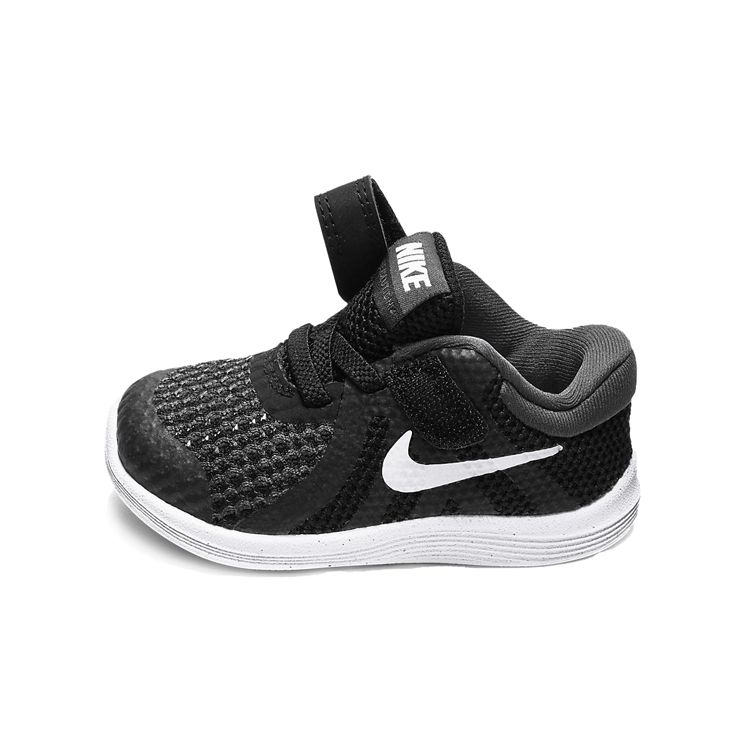 Nike Revolution 4 Velcro Sports Breathable Shock Absorption Low Top Running Shoes Baby Sneakers Black 943304-006