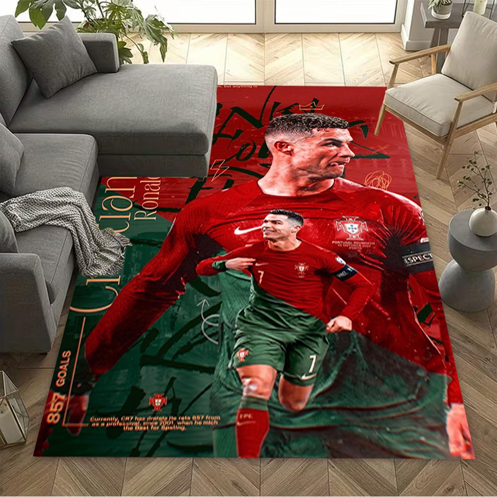 Portugal's Cristiano Ronaldo Area Rug Perfect for Playrooms Foyer Outdoor Decorate Room Antislip Carpet Office Home Decor Best for Christmas