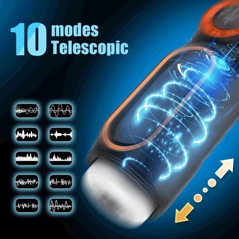 Brand New 6 In 1 Automatic Male Masturbator with LED Display 10 Thrust 4 Sucking 10 Vibrating Pussy Vaginal Real Oral Sex Sex Toy for Men 18+