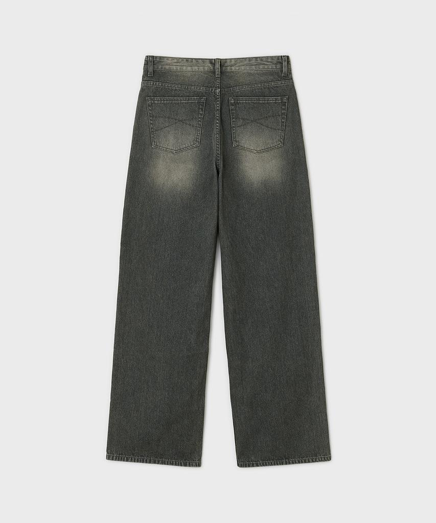 Bellie Mid-Wide Denim Pants - Vintage Whale Khaki