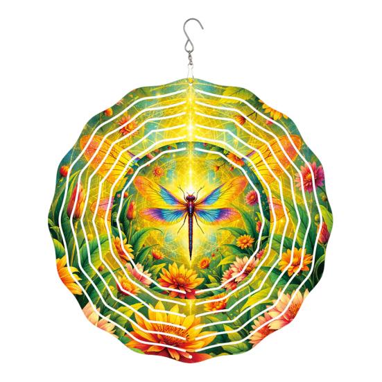 Dragonfly Wind Spinner Bird Kinetic Spinner Hanging Animated Wind Spinner with 3D Animation Effect for Outdoor Yard Garden Decoration