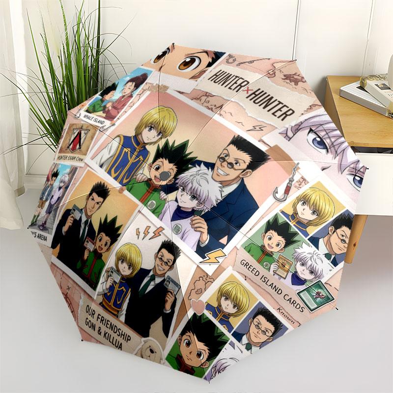 1 PC Automatic Folding Umbrella - Hunter X Hunter Pattern Portable Foldable Design With 8 Ribs Christmas Birthday Gifts