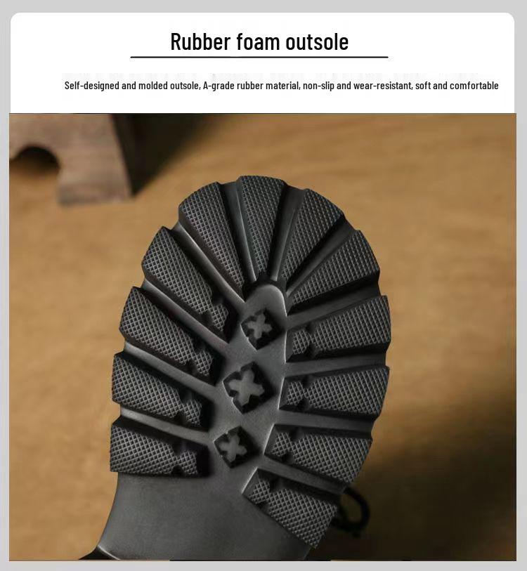 2025 Women's Retro Thick-Soled Brown Leather Motorcycle Martin Boots for Autumn/Winter