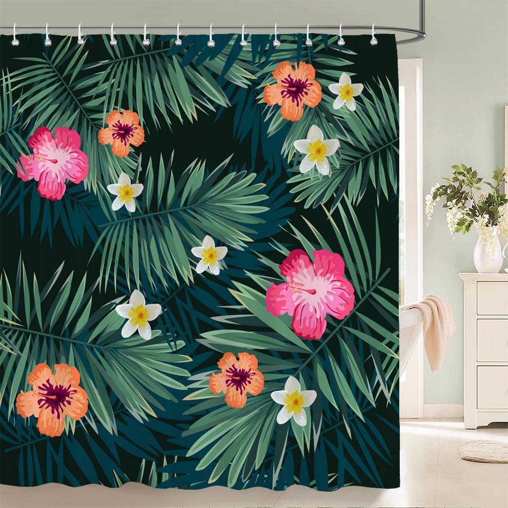 3d Printing Flowers Shower Curtains Bathroom Curtain Waterproof With Hooks Polyester Cloth 180x240cm Bath Home Decor Screen