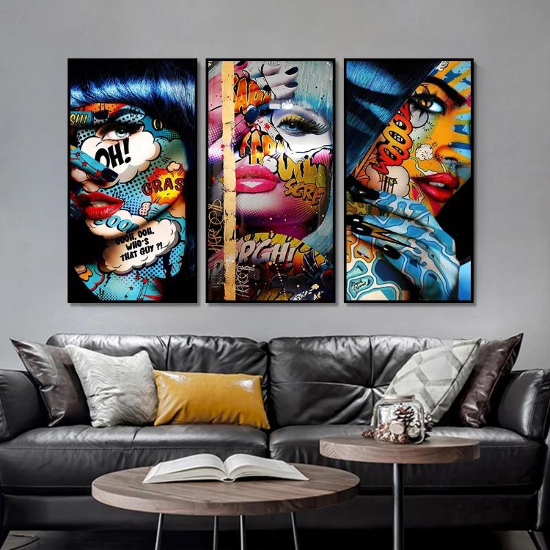 Graffiti Cool Girl Wall Art Poster Sexy Woman Abstract Trendy Mural Modern Home Decor Canvas Painting Pictures Print Decorations