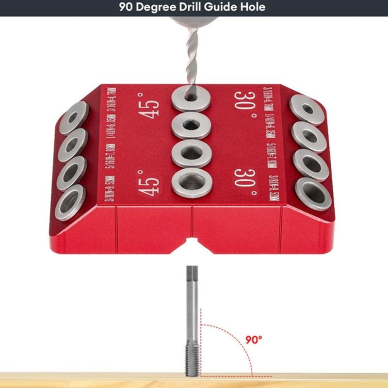 Angle Drill Guide 30 45 90 Degree Drill Jig for Straight Holes Drill Jig for Angled Holes Portable Drill Guide for Wood