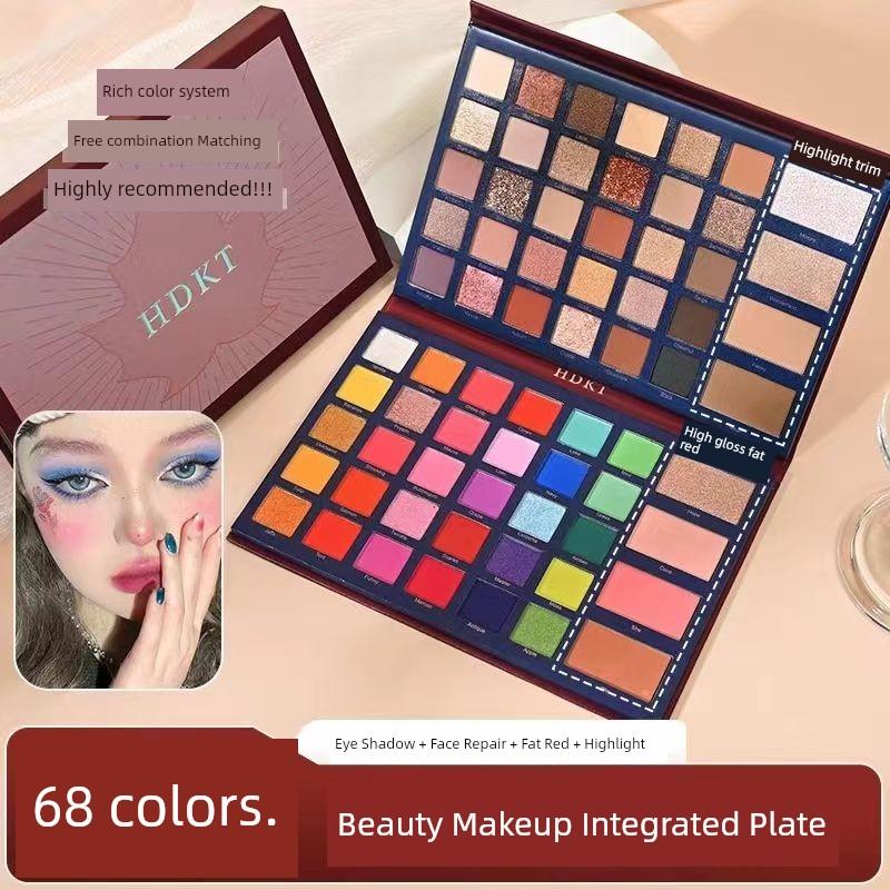 68 Color Makeup Artist Special Eye Shadow Plate Ins Repair Easiest for Match Shimmer Matte Cos Stage Makeup Multifunctional Makeup Palette