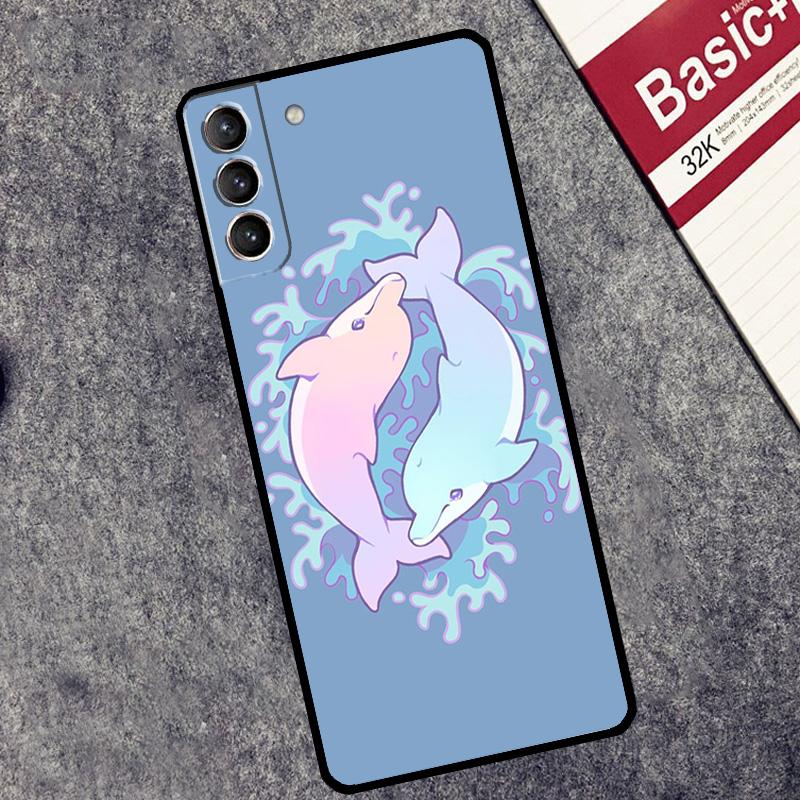 Ocean Dolphin Case For Samsung Galaxy S24 S23 S22 S21 Ultra Plus Note 10 Note 20 S8 S9 S10 S20 FE Cover