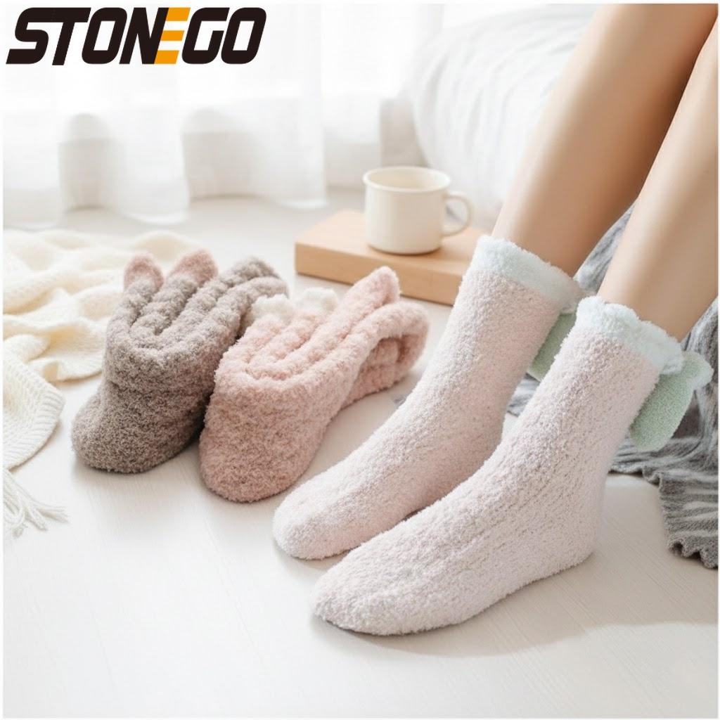 Warm Thick Velvet Socks for Women Cozy Plus Size Winter Sleeping Socks for Home Autumn Ankle Socks Bedroom Housewear