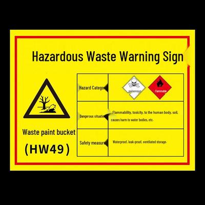 Hazardous Waste Temporary Storage Warning Sign