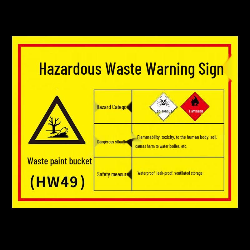 Hazardous Waste Temporary Storage Warning Sign