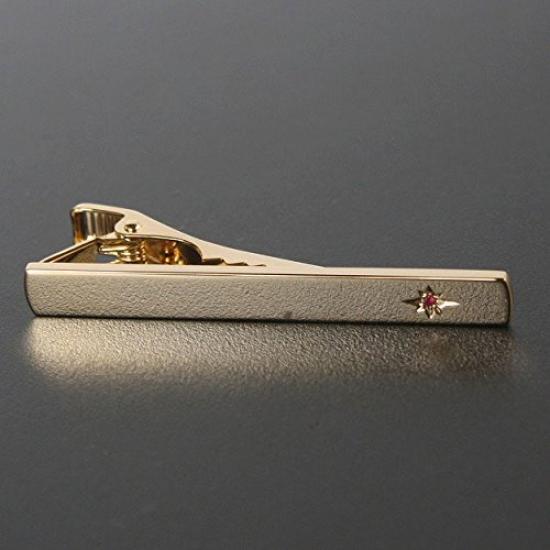 Kamakura Cufflinks Workshop July Birthstone Gold Ruby Cufflinks and Tie Pin Set