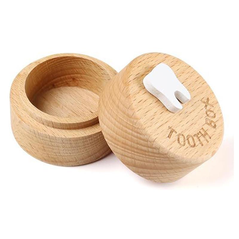 Wooden Baby  Baby Tooth Box Children's Baby Tooth Storage Box Commemorative Baby Hair Umbilical Cord Collection Box