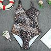 Leaf Print V-Neck Plus Size One-Piece Swimsuit (M-XXL)