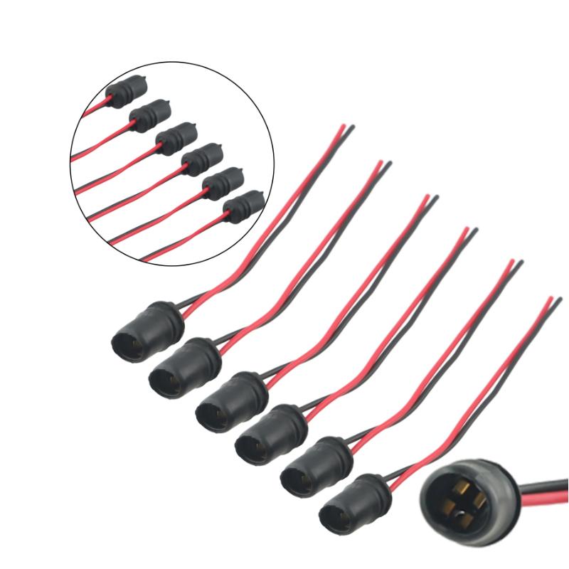 1/20PCs Car T10 Lamp Holders Brake Tail Instrument Lamp Sockets Round Lamp Socket Safety Flame Retardant Material Auto Parts