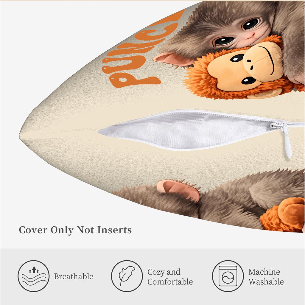 Monkey Punch Printed Pillow Cover Home Decor Holiday Gift