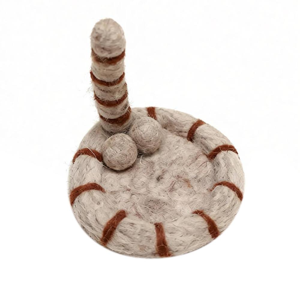 Decorative Wool Coffee Coaster Absorbent Cat Pattern Cat Butt Felt Coaster Handcrafted Cute Cat Coaster Home серый