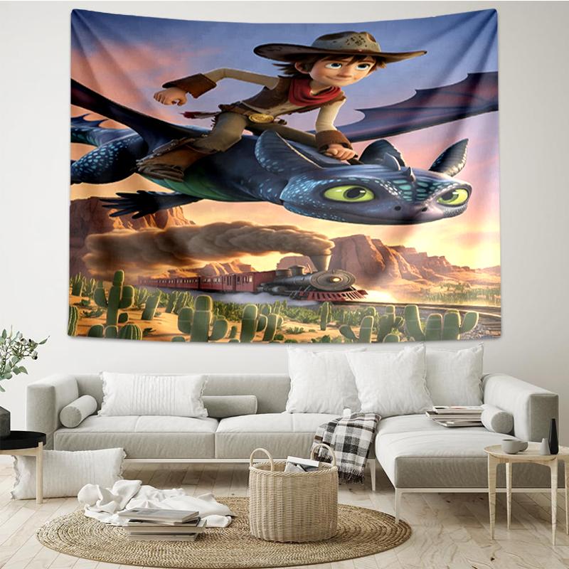 Dragon Print Tapestry, Backdrop, Easy Setup, Ideal for Bedroom, Office & Living Room, with Aesthetic Wall Hanging Decor.
