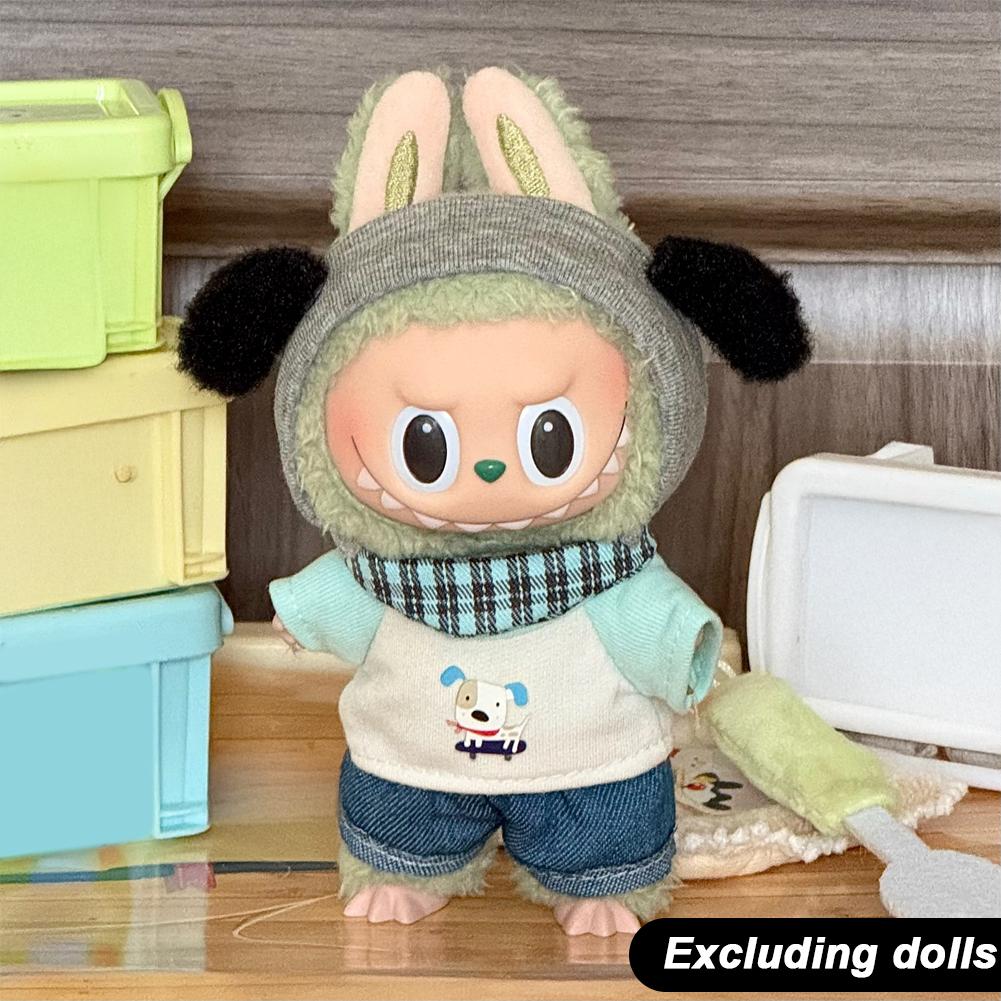 For 17cm Labubu Doll Clothes Fashion Clothes Dress Doll Clothes Color Match Overalls Dolls Accessories Cute Decoration Little Clothes