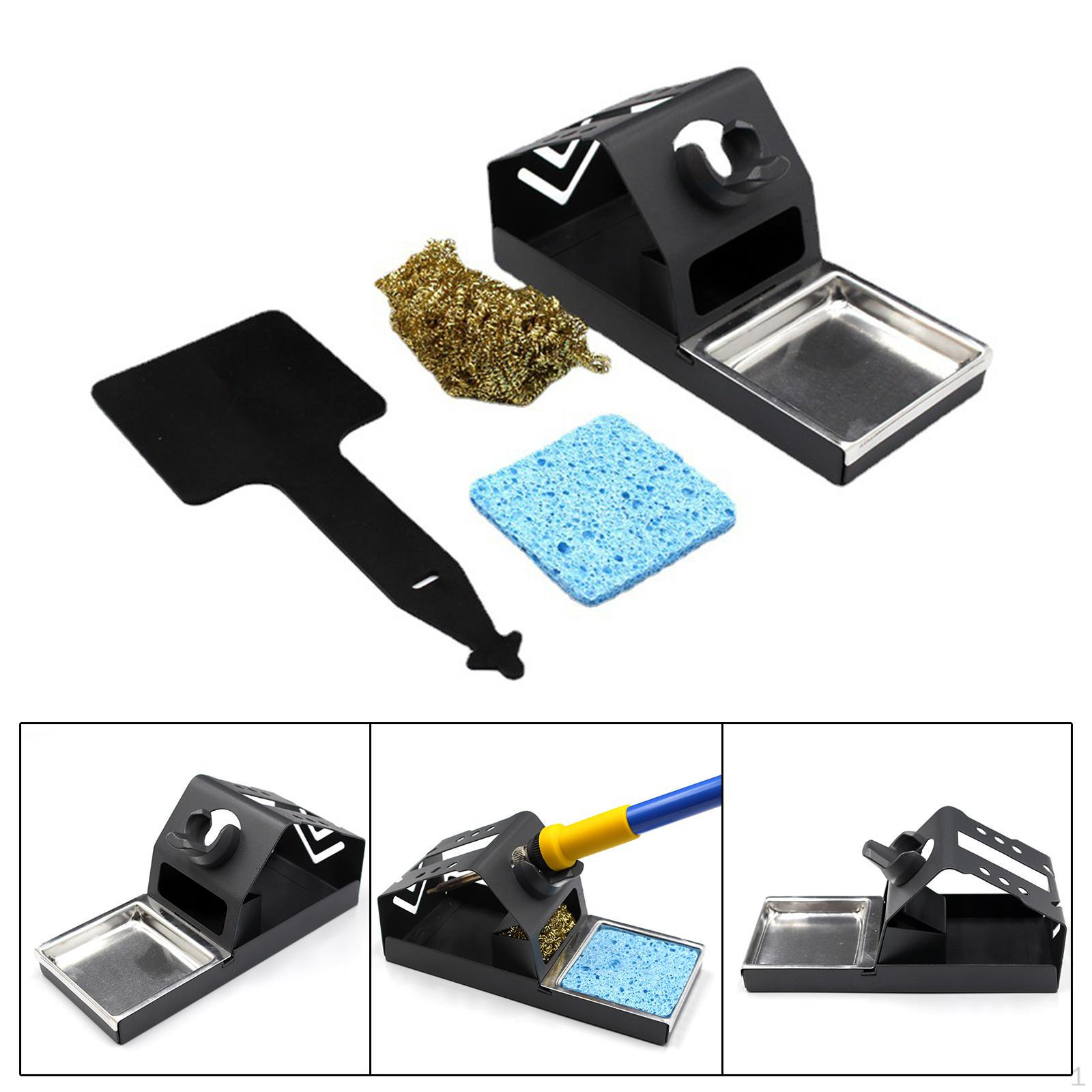 

Soldering Station Iron Stand Heavy Duty Durable Metal Welding Tools with Cleaning Sponge Stable