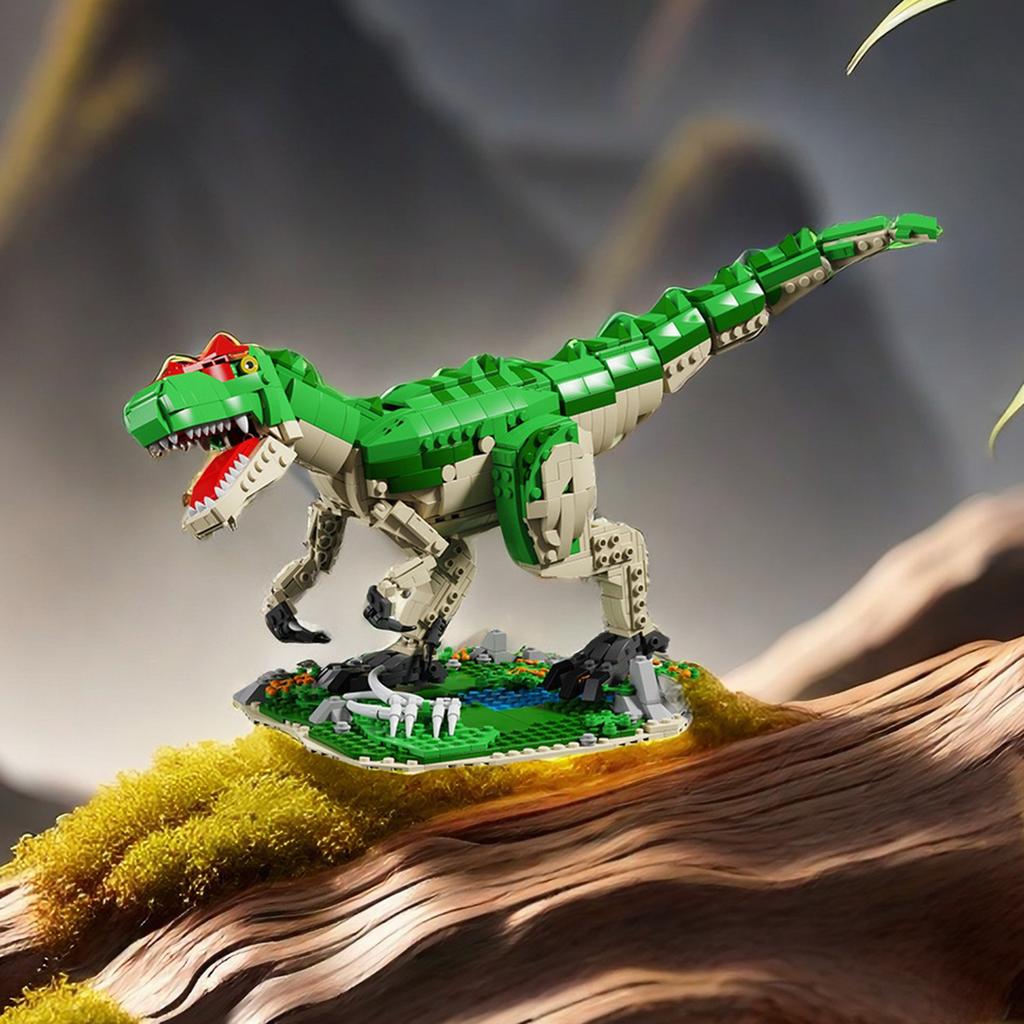 Non-Toxic 1160Pcs Dinosaur Building Blocks Toys Model Allosaurus Dinosaur Assemble Puzzle Bricks Toy Sets For Kid Desktop Ornament Gifts
