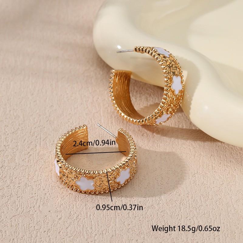 New hot-selling high-quality flower zinc alloy earrings for women's high-end sense 4 colors optional fashion earrings
