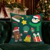 Christmas Cute Xmas Pillow Covers Pattern Cushion Cover Suitable for Sofa Bedroom Car Pillow Cover