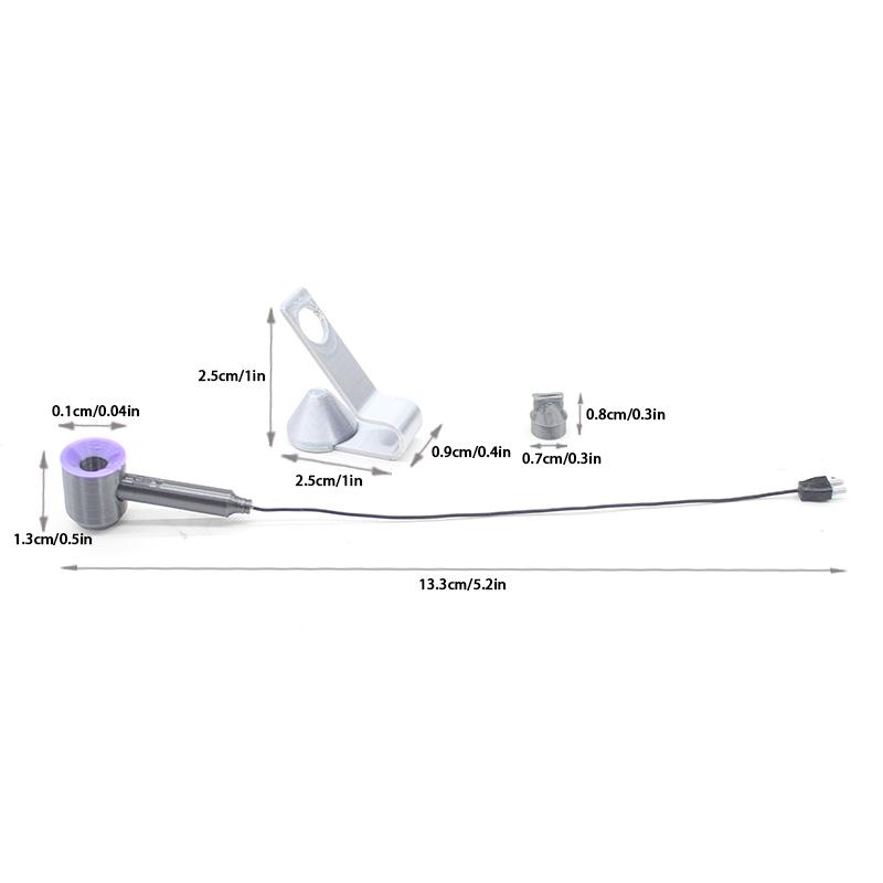 

1/12 Кукольный домик Симуляция Фен с держателем Модель Кукольный домик Мебель для ванной комнаты Украшение Реквизит для строительства микросцен A3